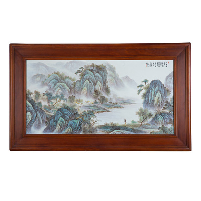 江西省工艺美术师王新老师山水瓷板画 宽度135cm 高80cm